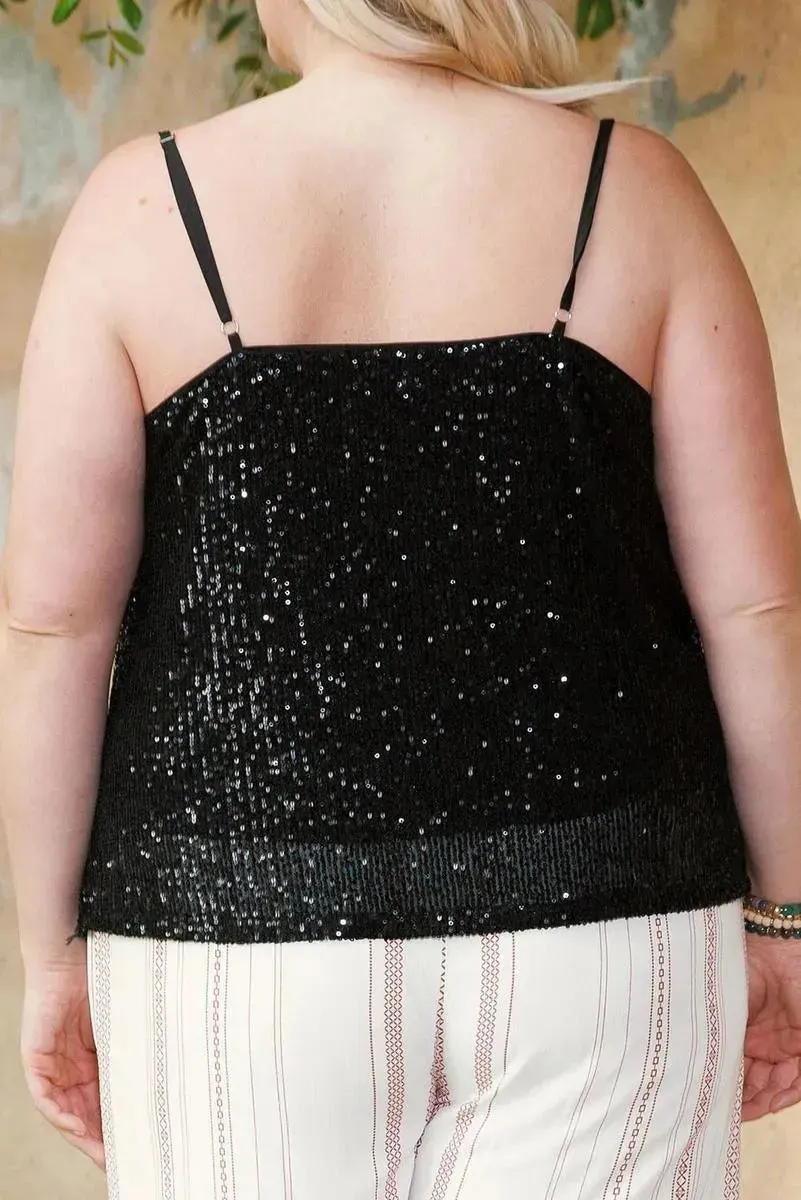 Get Glam in Our Plus Size Sequin Tank Top - Order Now!