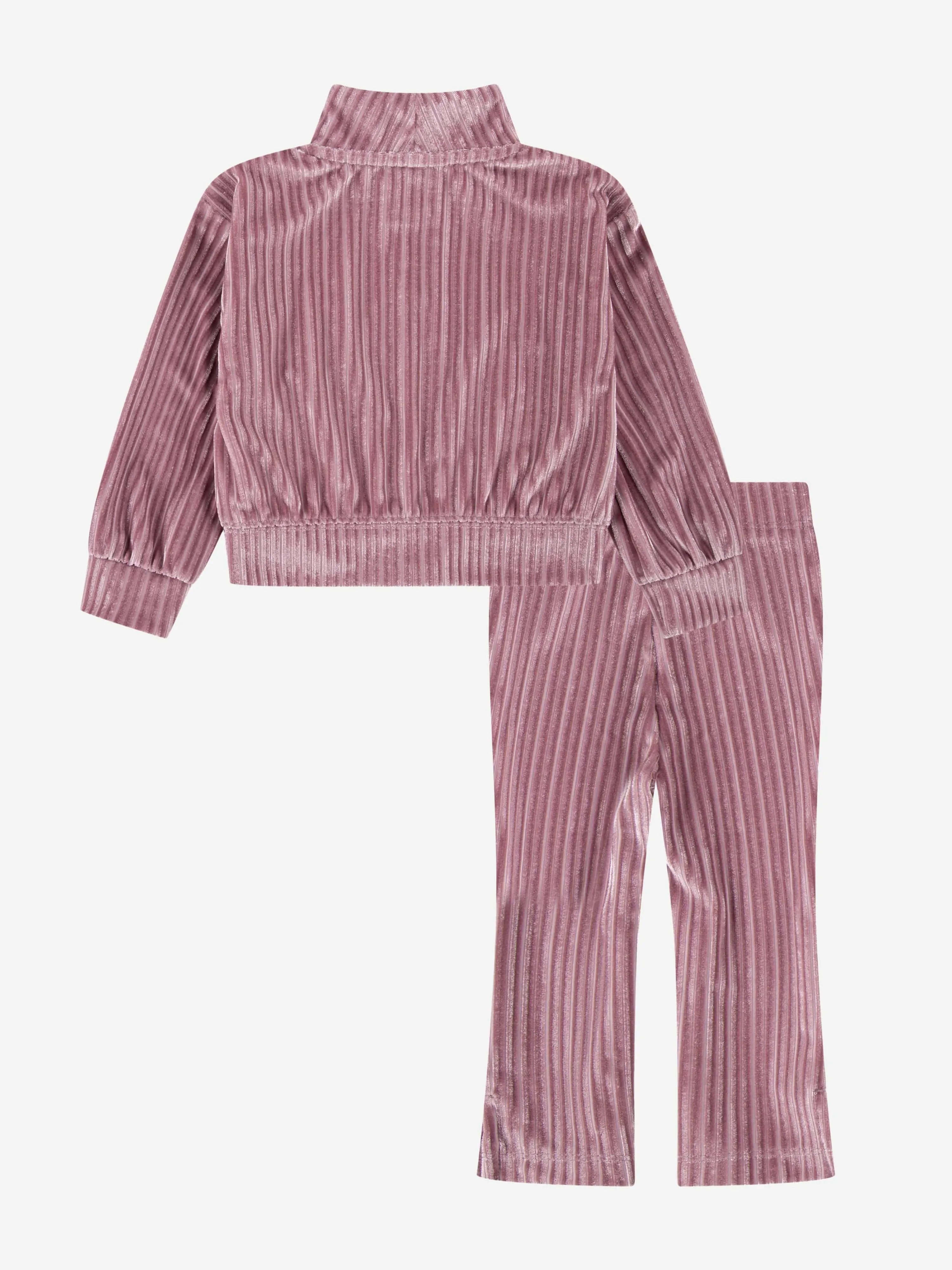 Girls Cozy Rib Tracksuit in Purple
