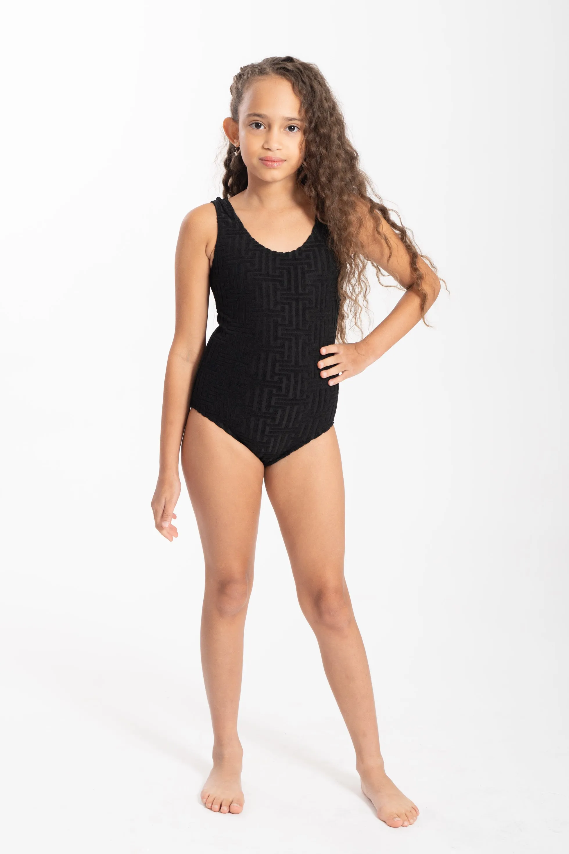 Girls Patterned 3 Piece Swim Set