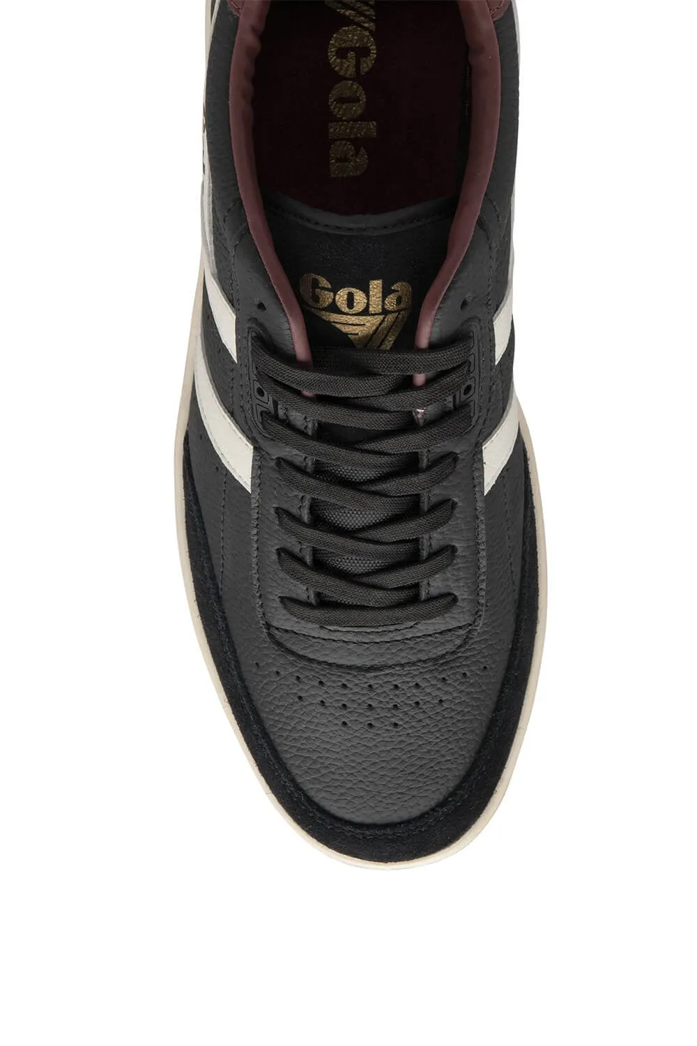 Gola Classics Contact Leather Sneakers for Men in Black | CMB261-BLACK/WHITE