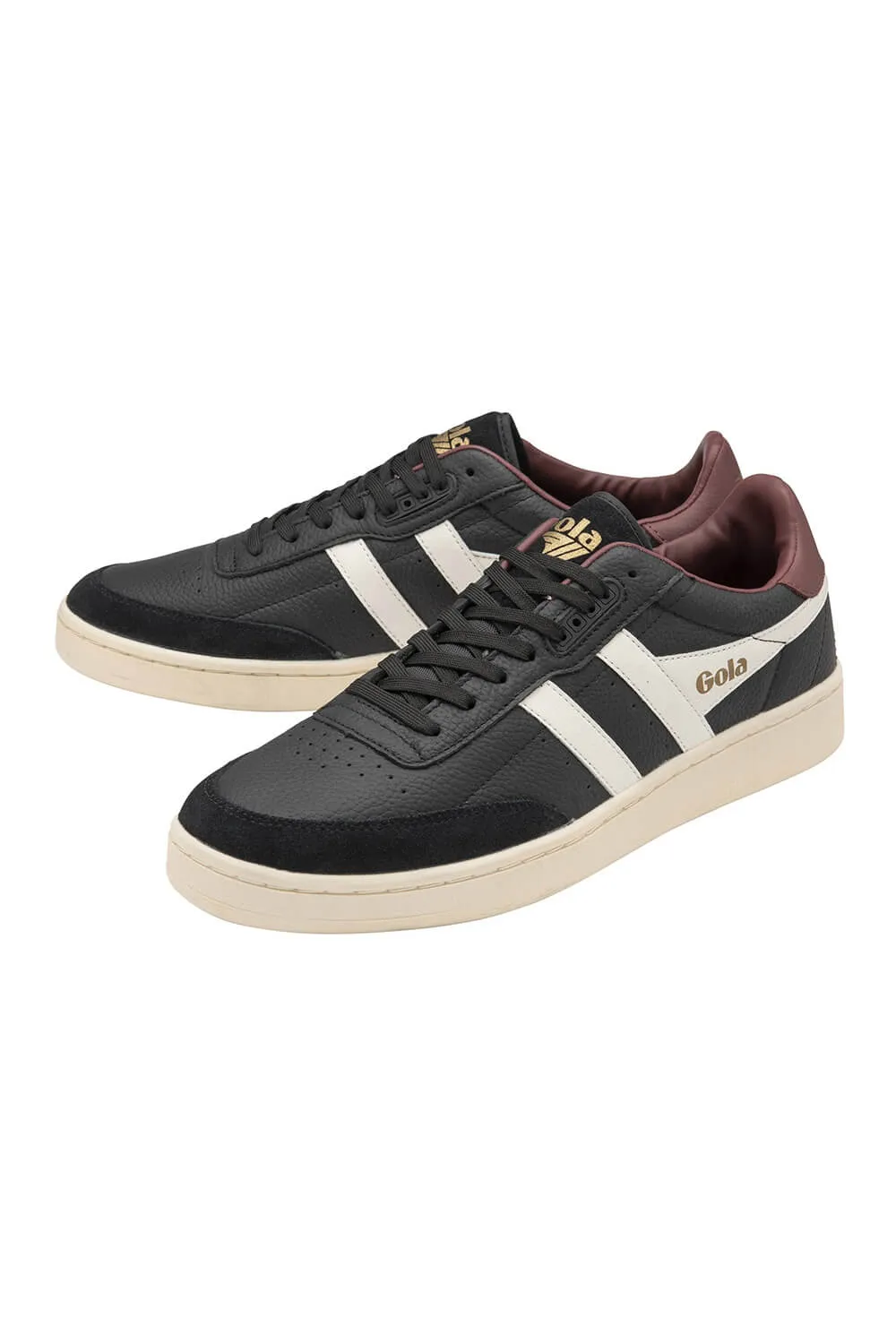 Gola Classics Contact Leather Sneakers for Men in Black | CMB261-BLACK/WHITE