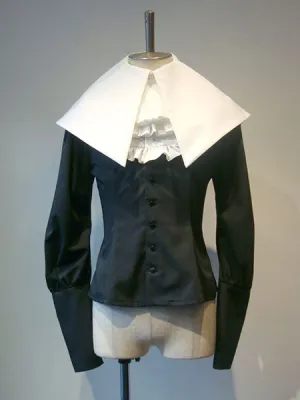 Gothic Lolita Shirt Ruffle Lace Up Detachable Collar Cotton Lolita Top