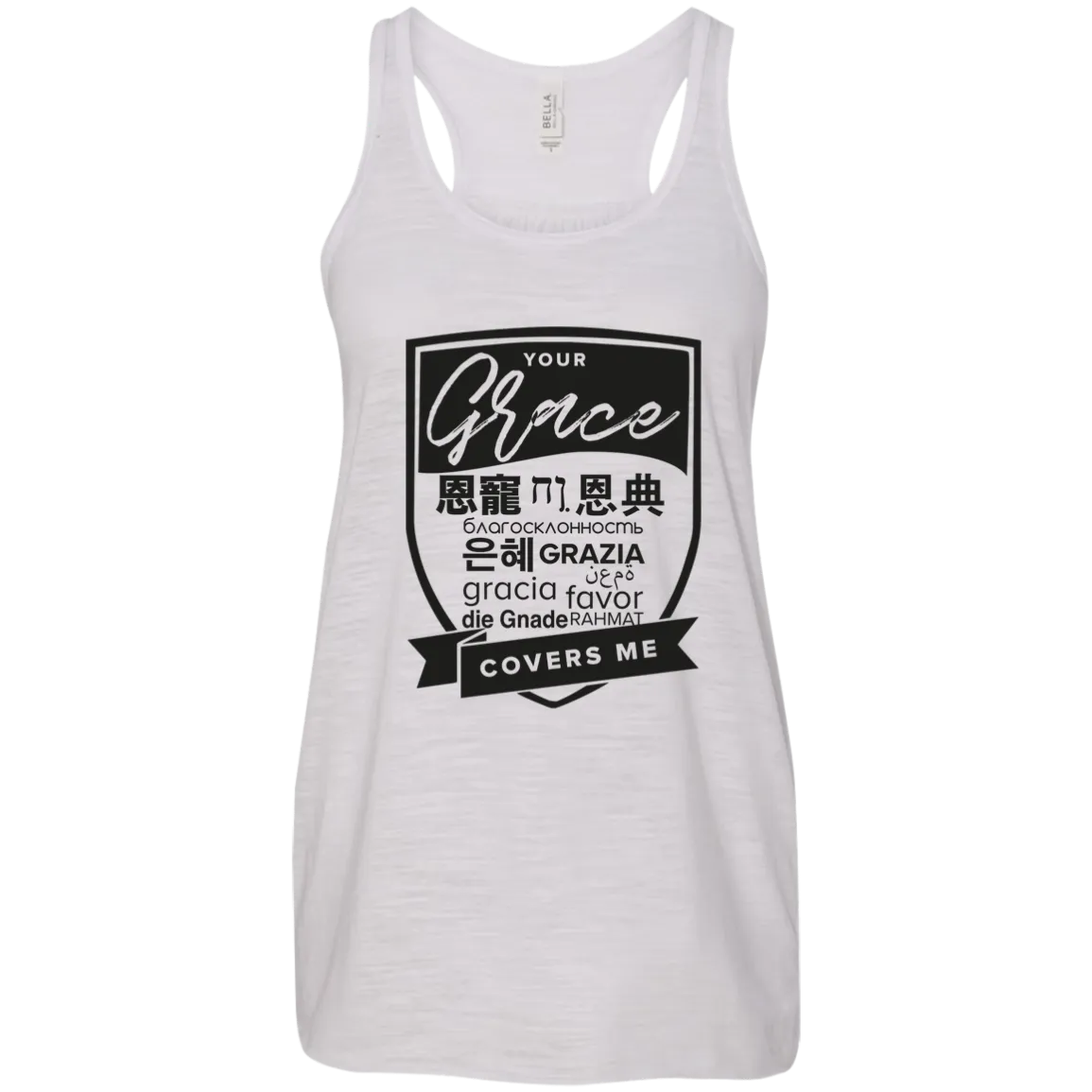 Grace Covers Me Flowy Racerback Tank