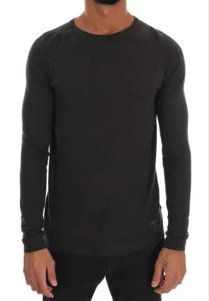 Gray Wool Blend Pullover Sweater