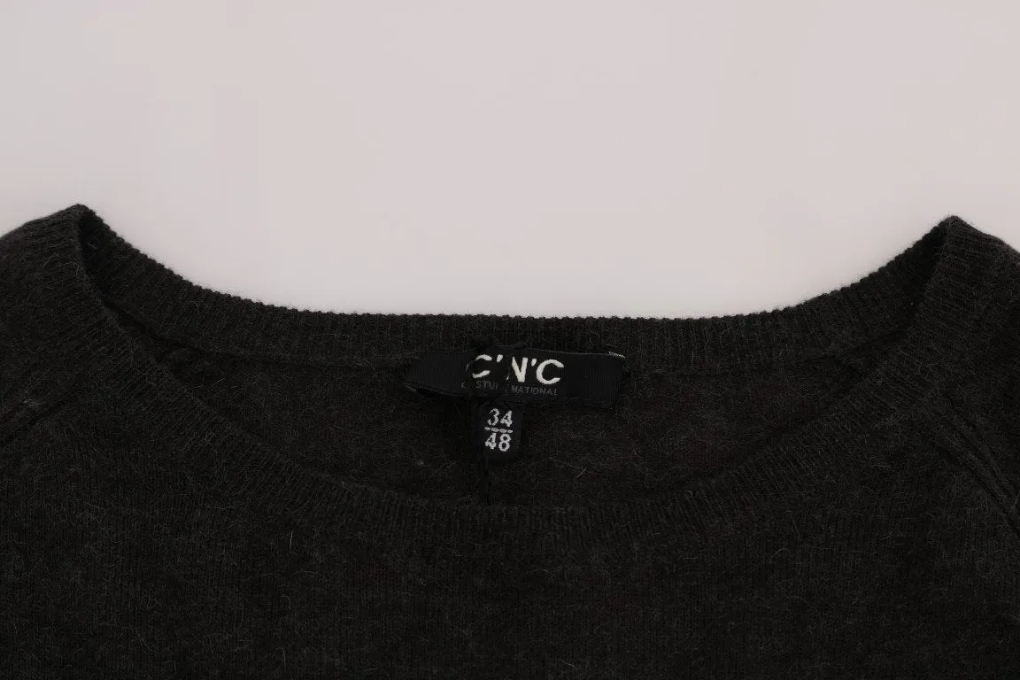 Gray Wool Blend Pullover Sweater