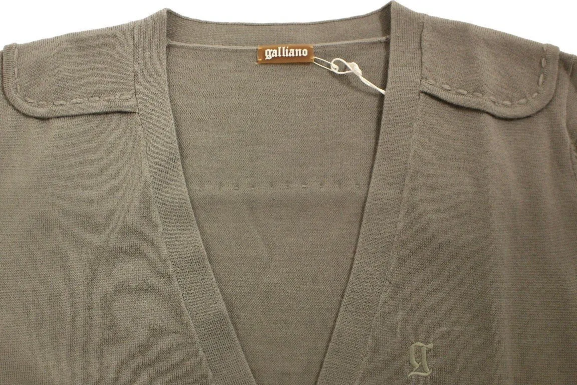 Gray wool cardigan sweater