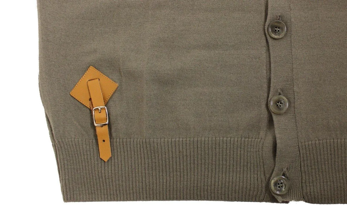 Gray wool cardigan sweater