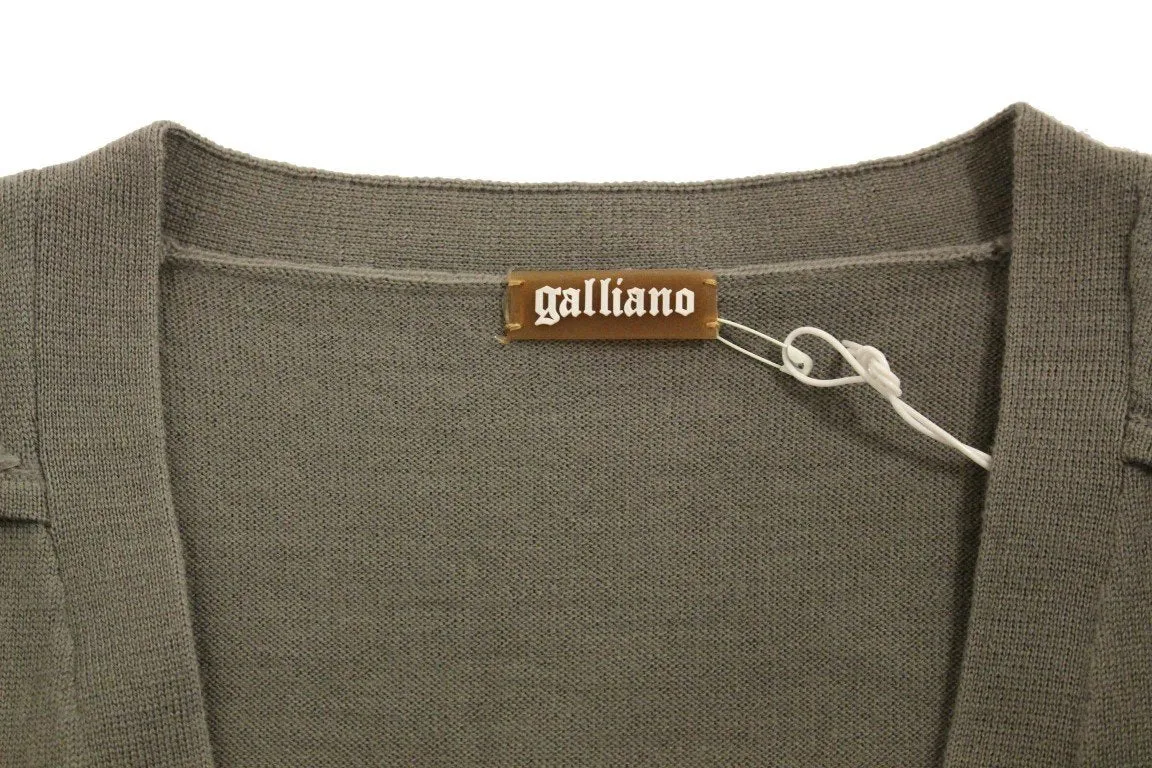 Gray wool cardigan sweater