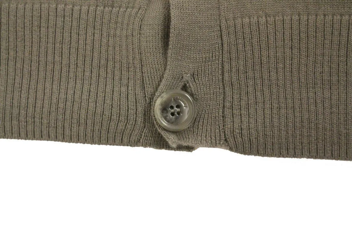 Gray wool cardigan sweater