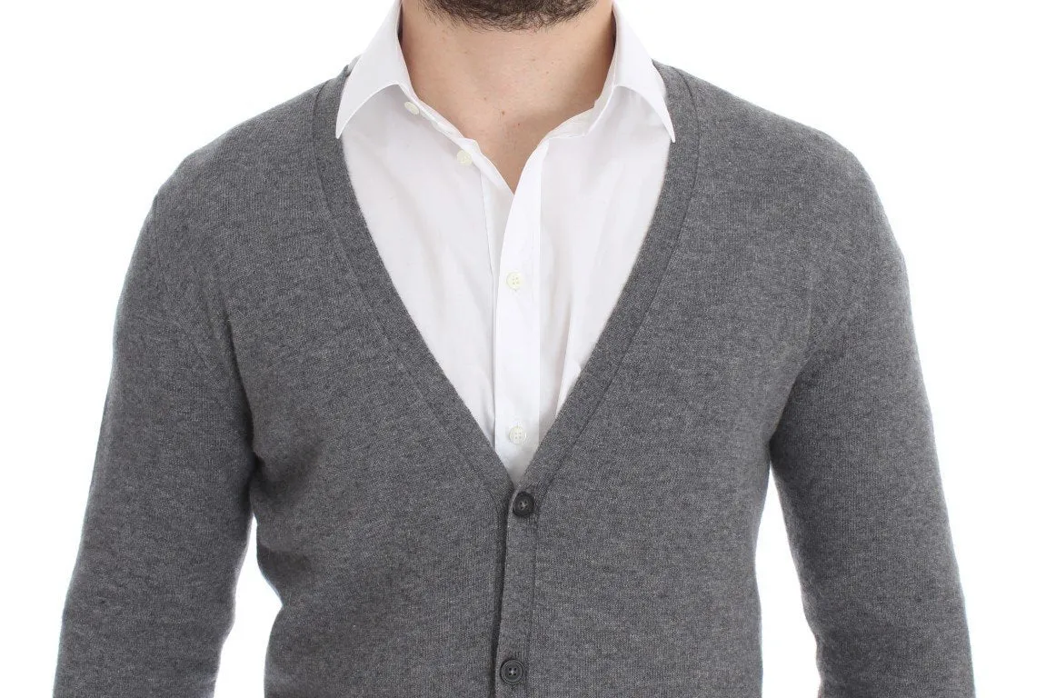 Gray Wool Cashmere Cardigan