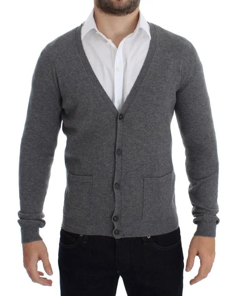 Gray Wool Cashmere Cardigan