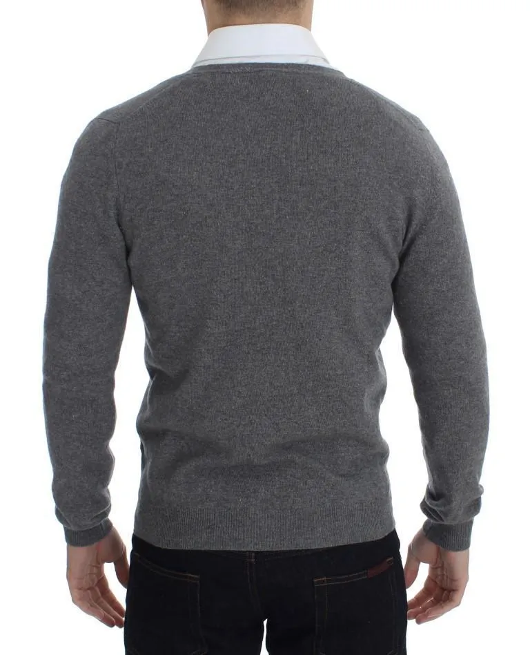 Gray Wool Cashmere Cardigan