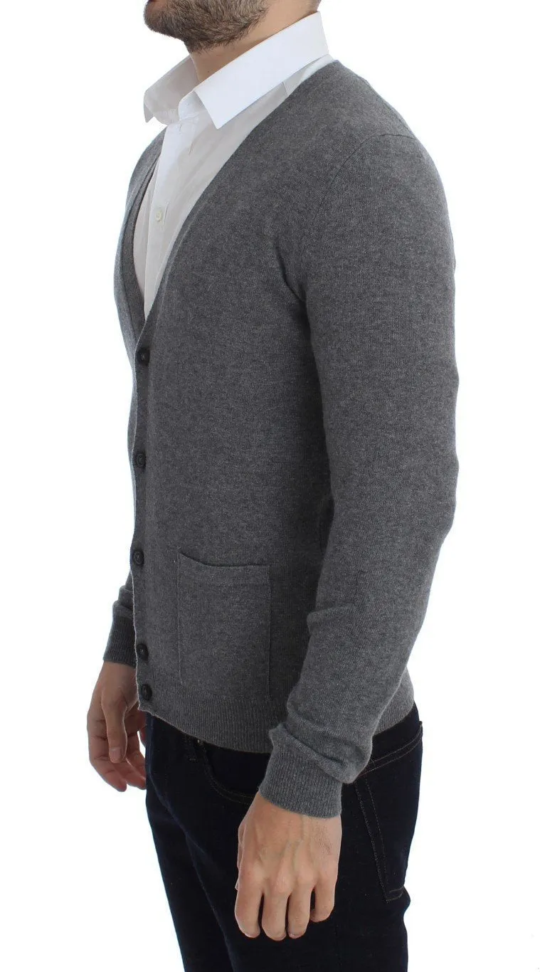Gray Wool Cashmere Cardigan