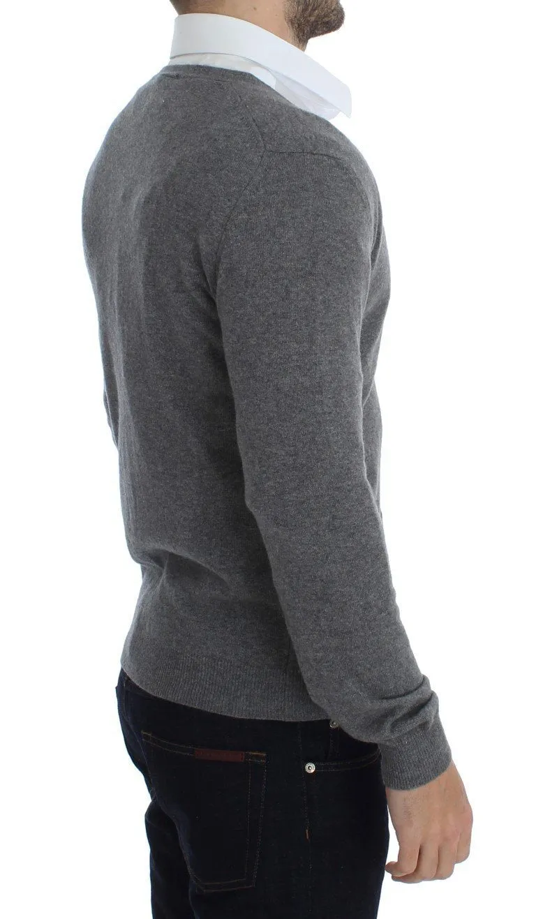 Gray Wool Cashmere Cardigan