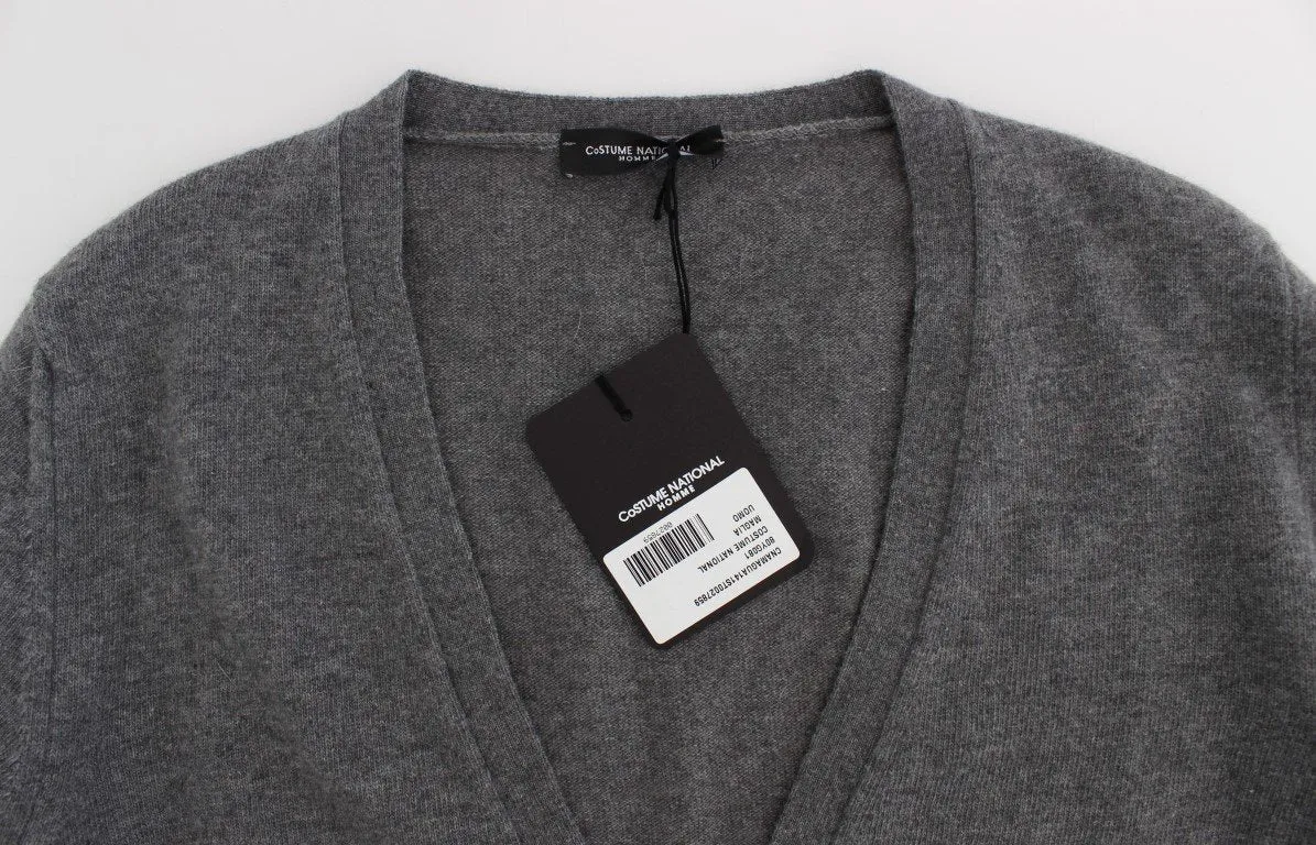 Gray Wool Cashmere Cardigan