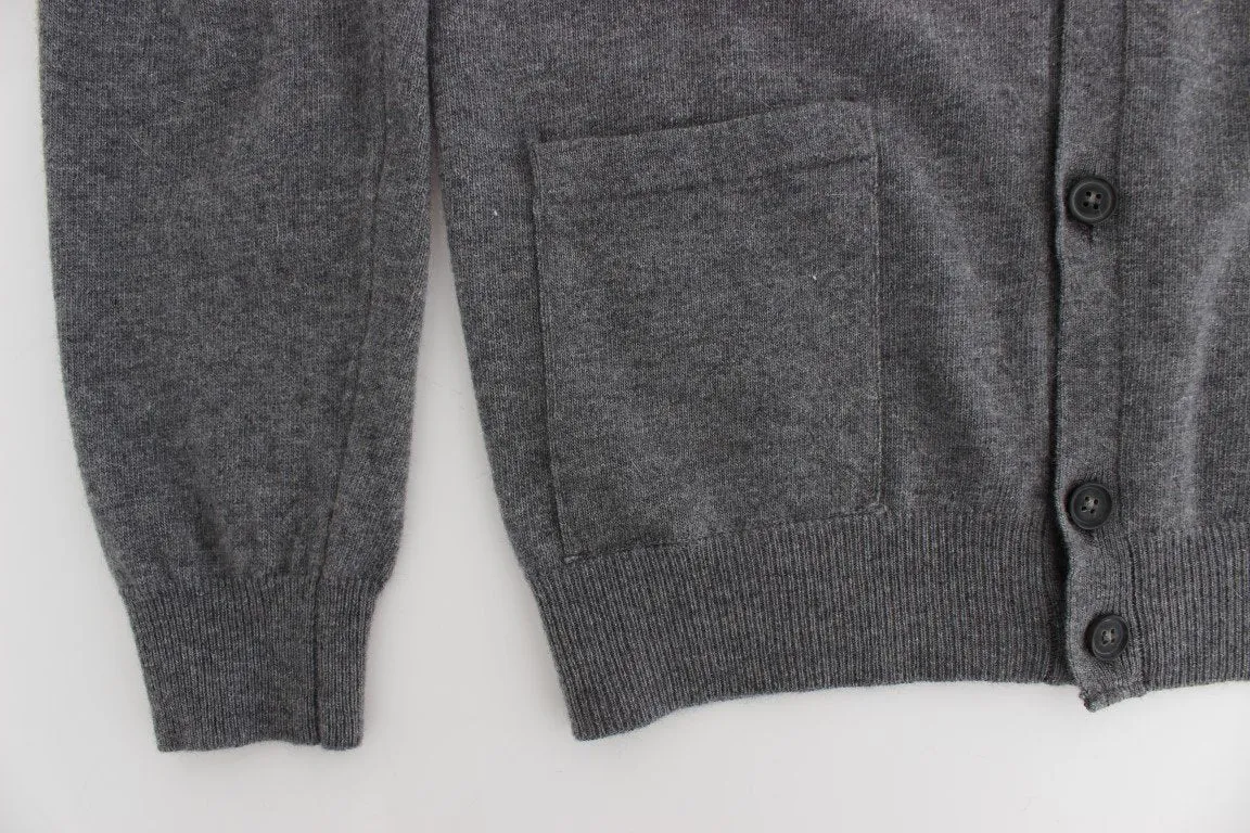 Gray Wool Cashmere Cardigan