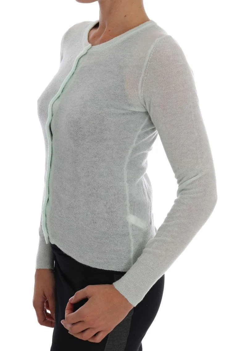Green Wool Sweater Knit Cardigan