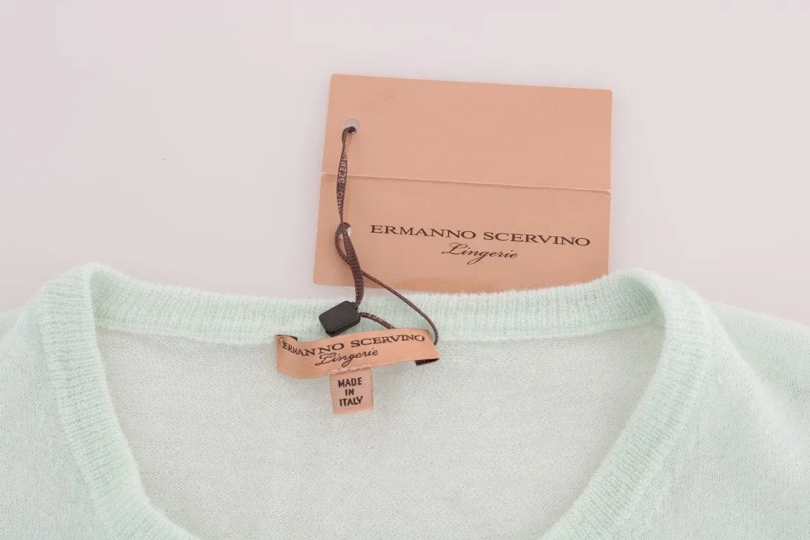 Green Wool Sweater Knit Cardigan