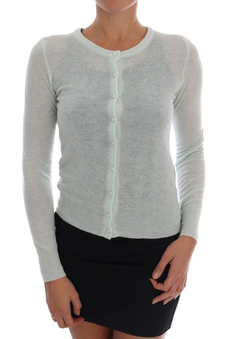 Green Wool Sweater Knit Cardigan