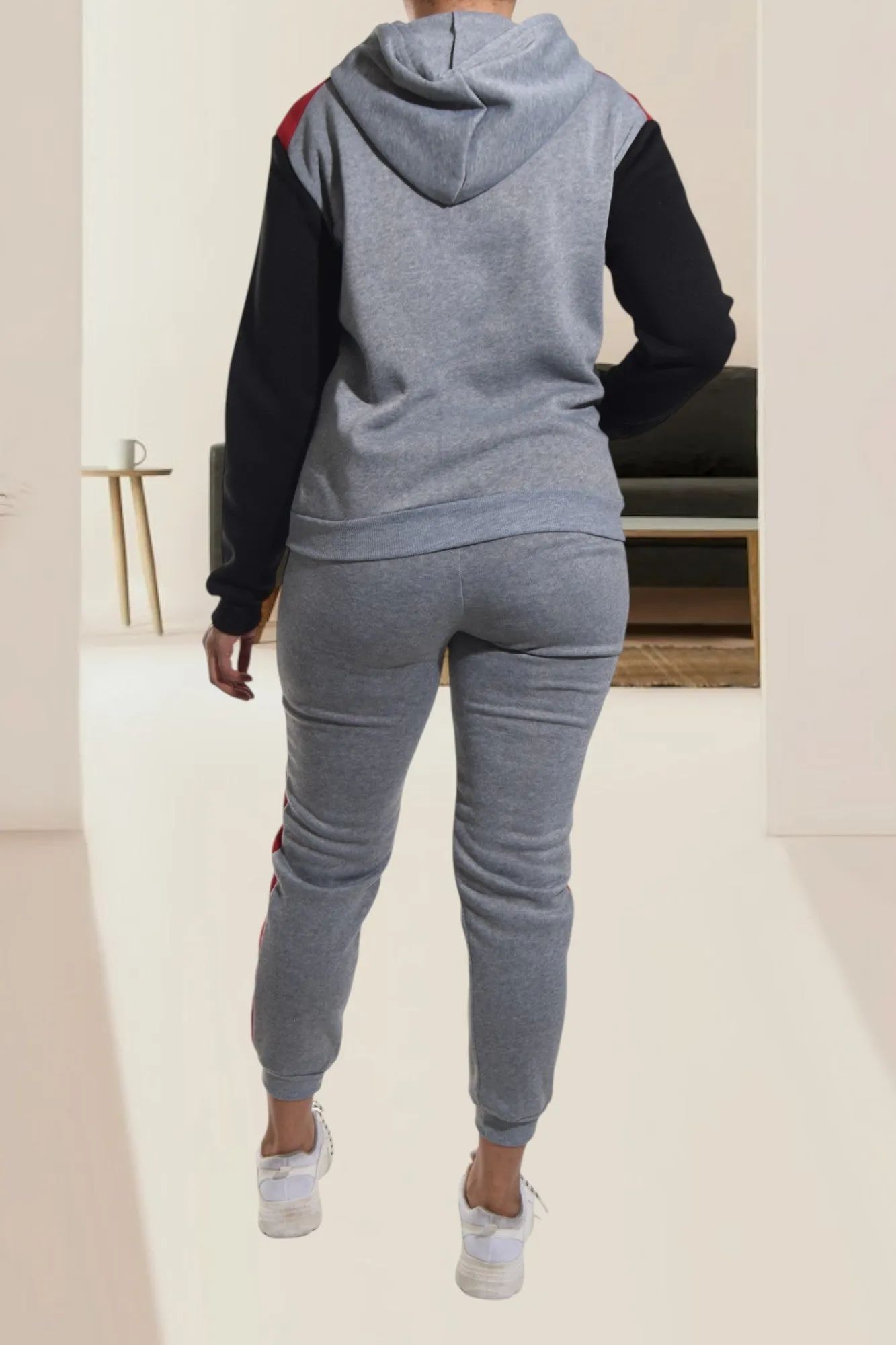 Grey Fleece Tracksuit Set