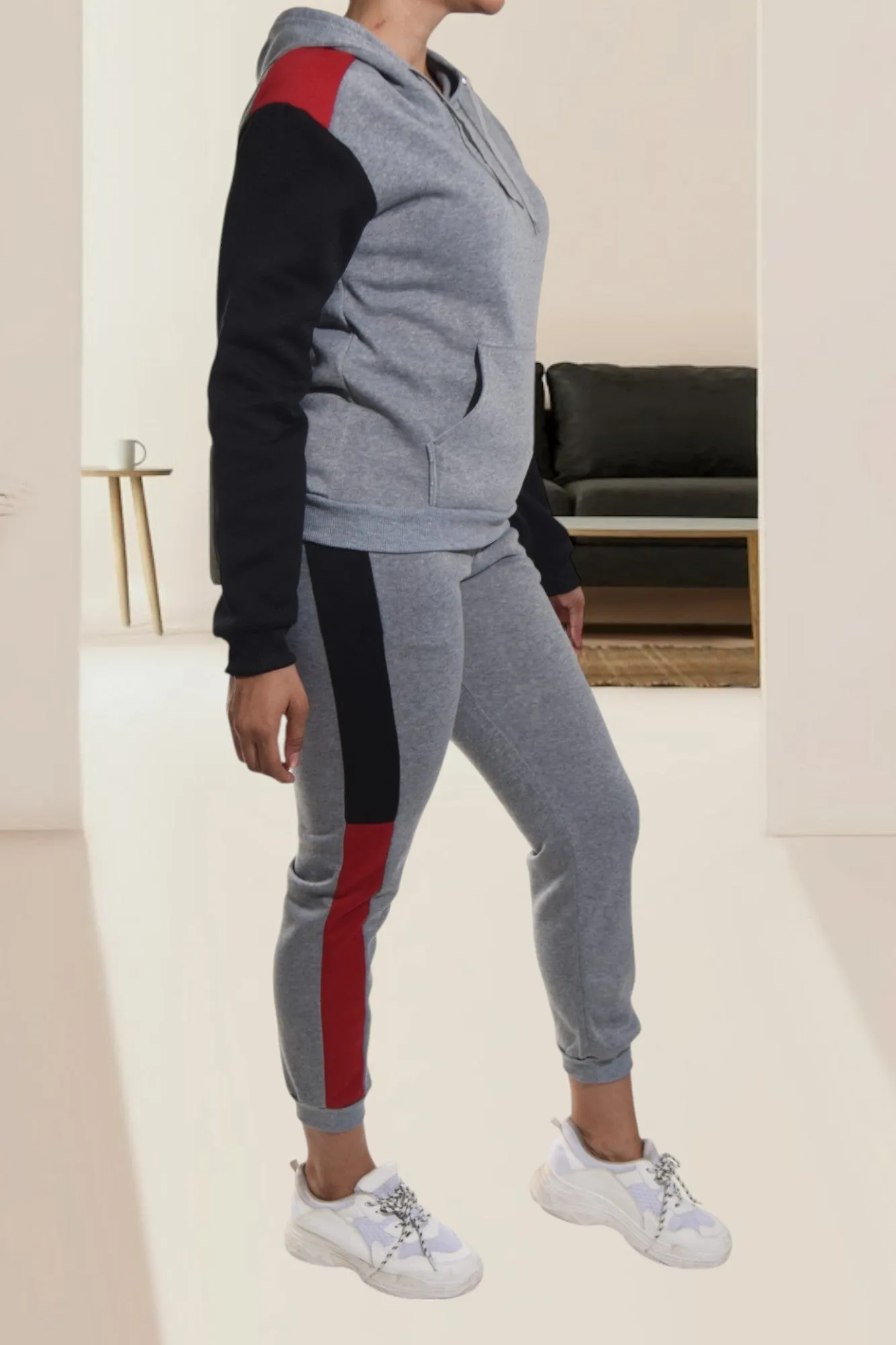 Grey Fleece Tracksuit Set