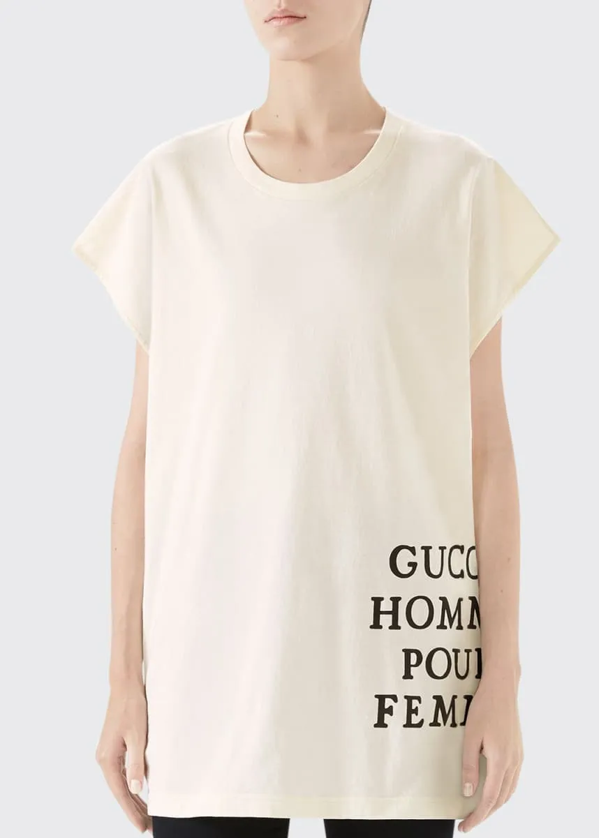 Gucci Homme Pour Femme Sleeveless T-shirt in White