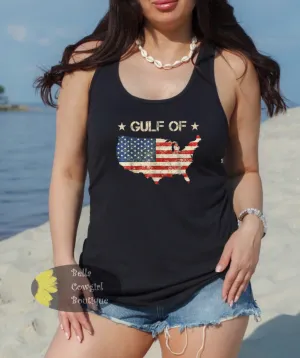 Gulf Of America Beach Patriotic  Women's Tank Top