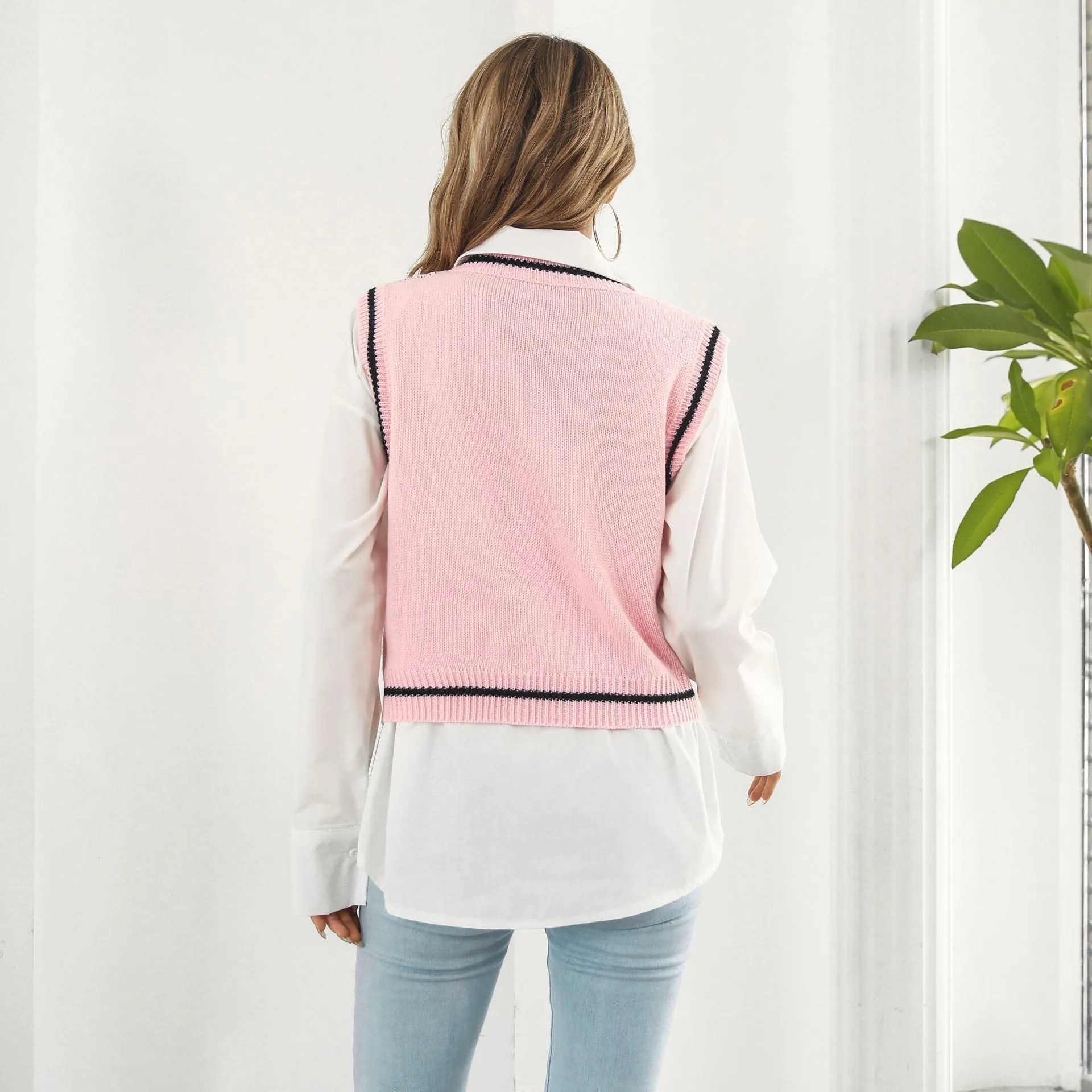 Halloween Sweaters Women Vest Y2K Skulls Personality Knitted Female Vest Plaid Fashion Winter Knitwear Sweaters Tops Women