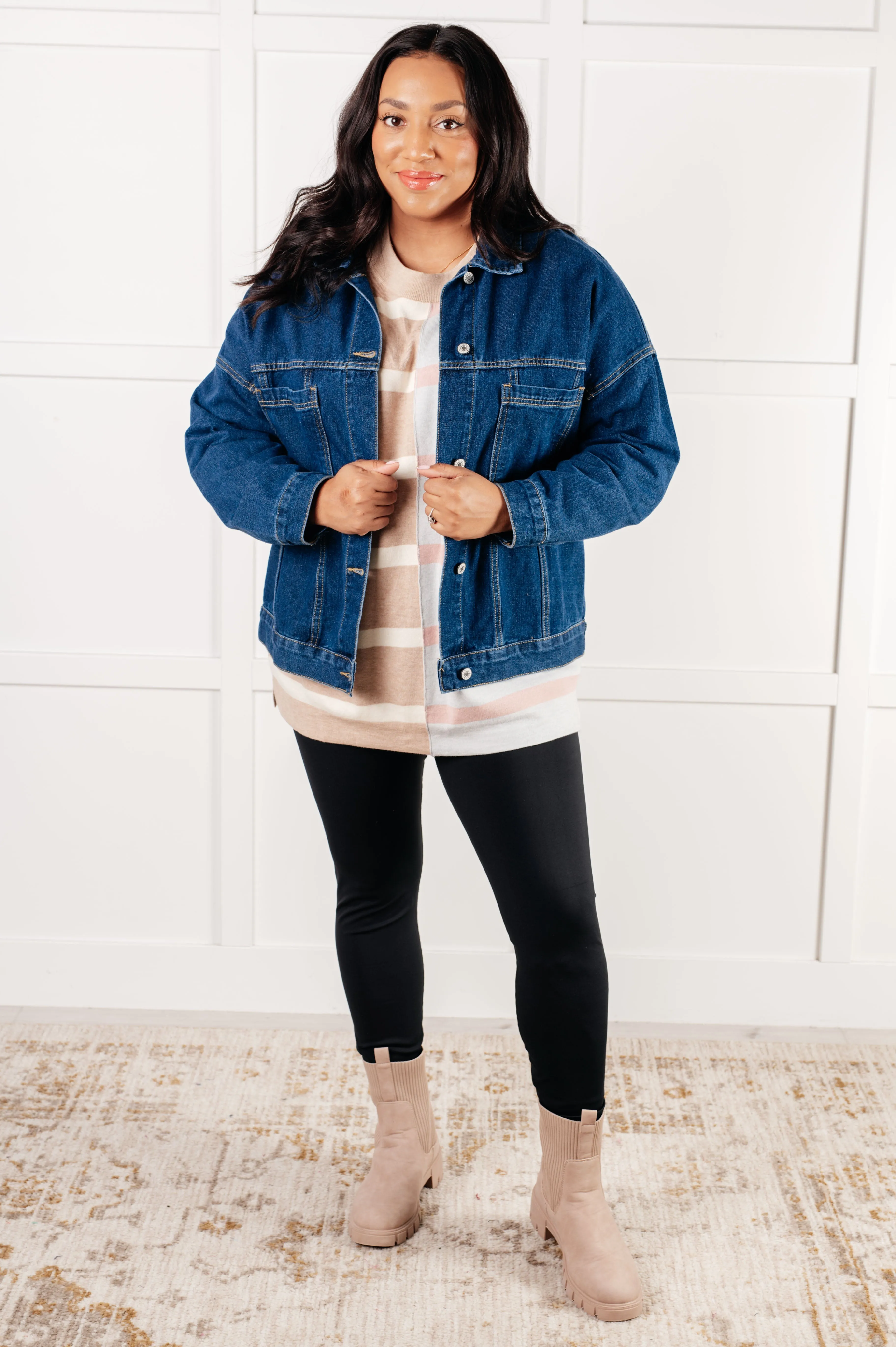 Hazel Blues® |  Exceptional Thought Striped Patchwork Sweater