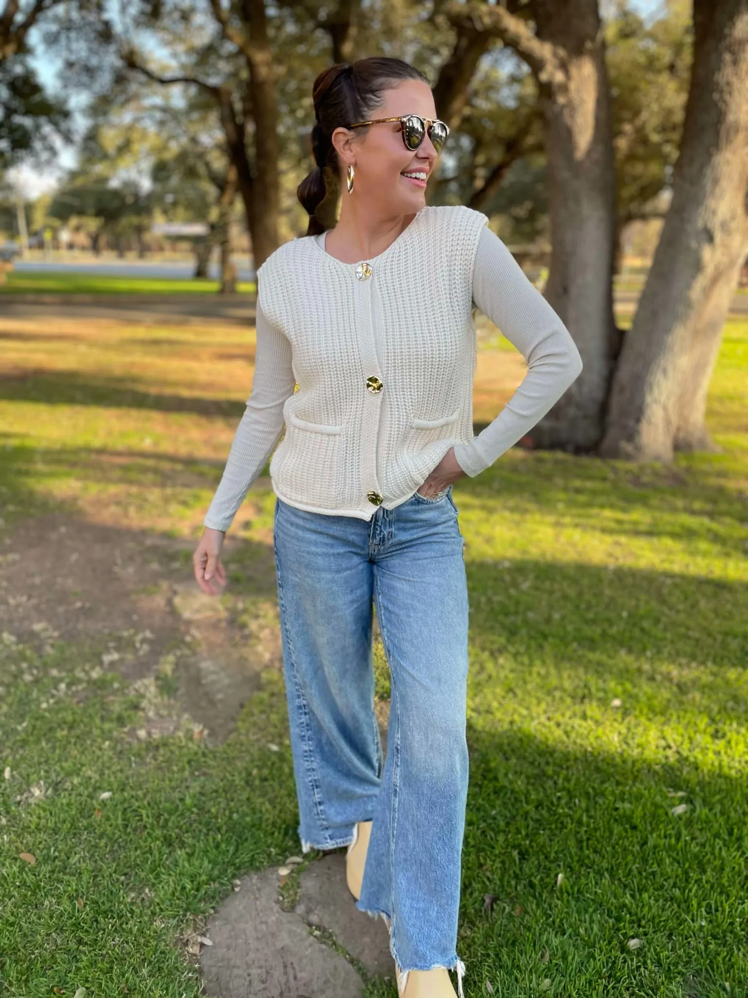 Hazel Blues® |  PREORDER: Meet In The Middle Sweater Vest in Two Colors