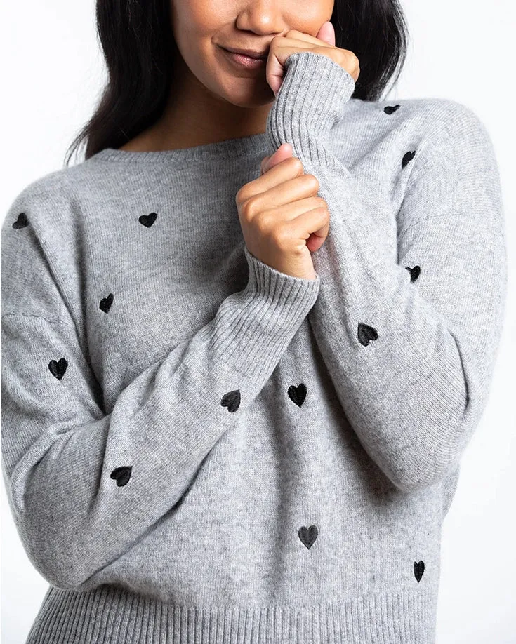 Heart Embroidered Sweater