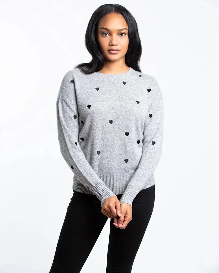 Heart Embroidered Sweater