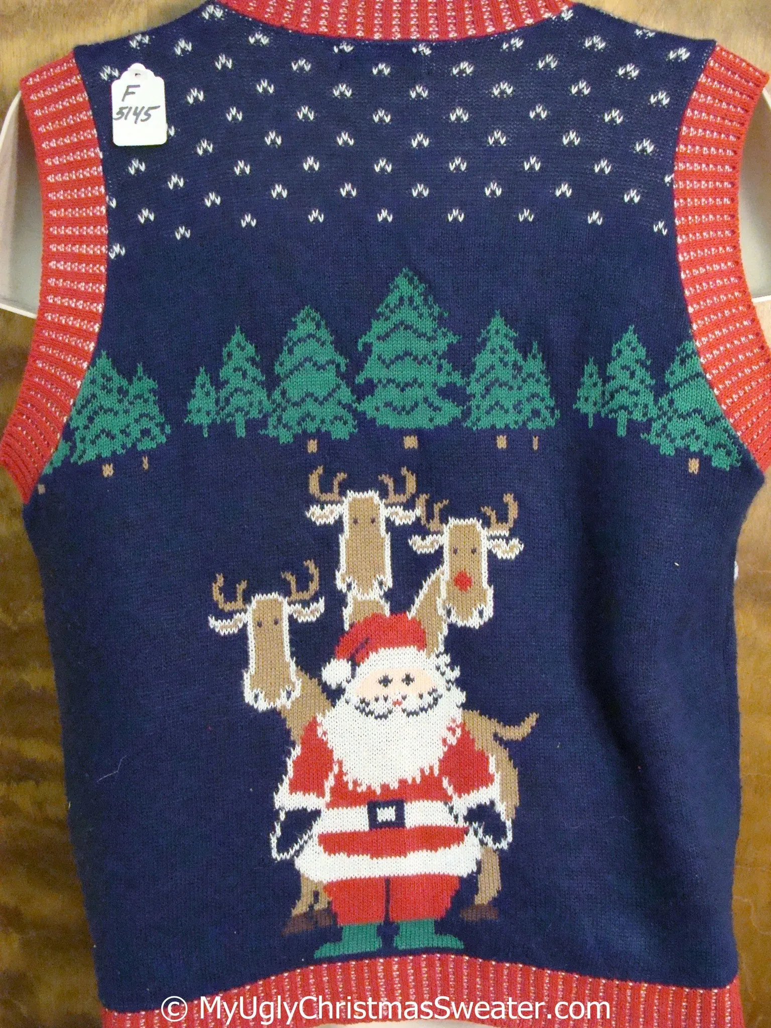 Holy Grail Best Christmas Sweater Vest with Reindeer on 2sides