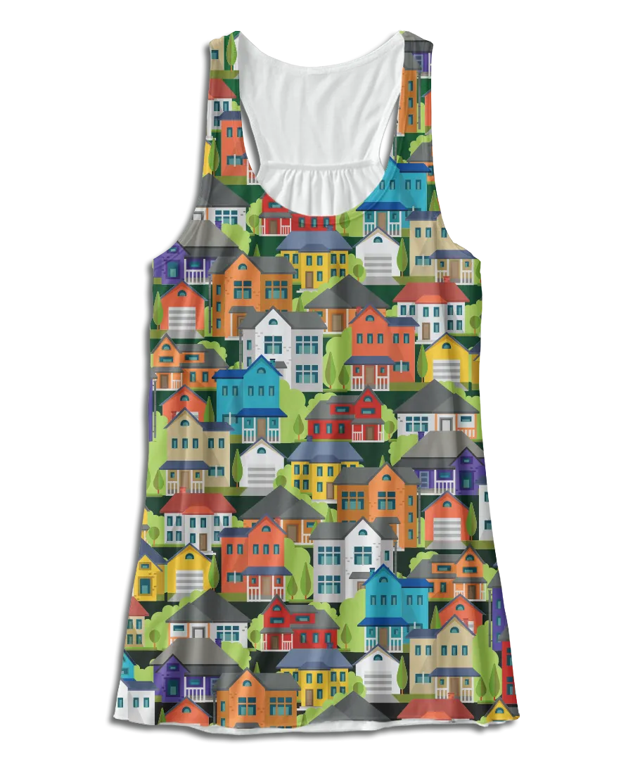 Houses On The Hillside Racerback Tank Top