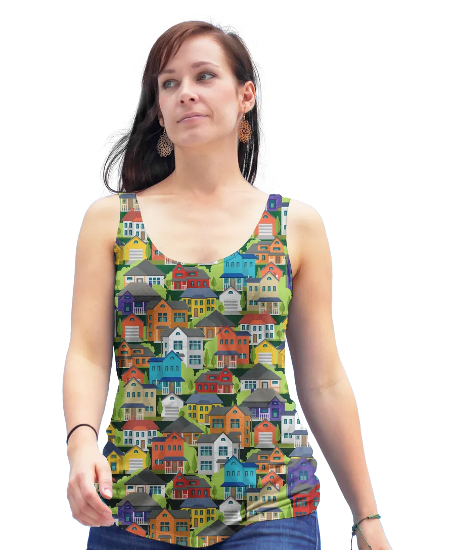 Houses On The Hillside Racerback Tank Top