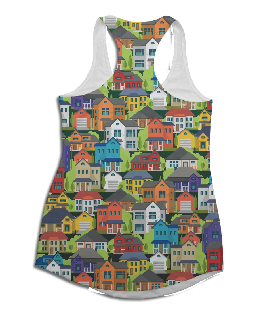 Houses On The Hillside Racerback Tank Top