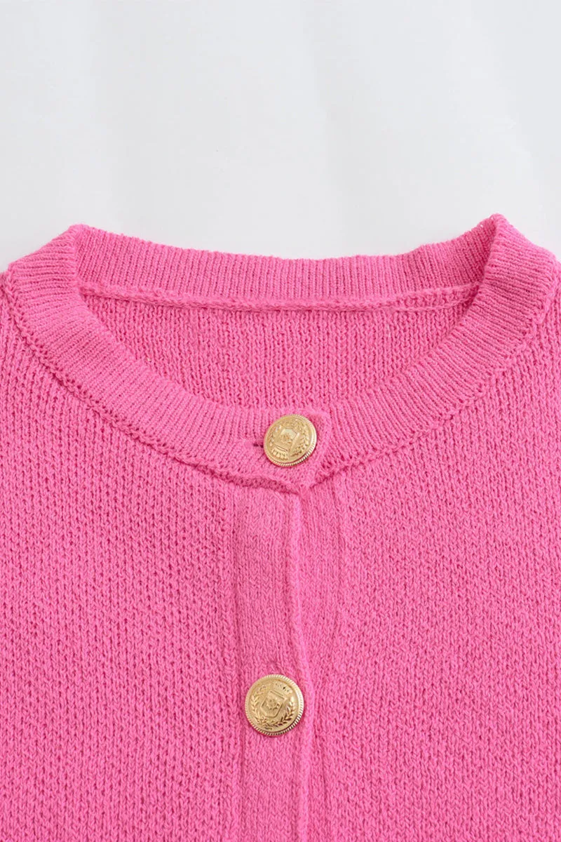 HWS1371 Classic Button-Front Knit Cardigan