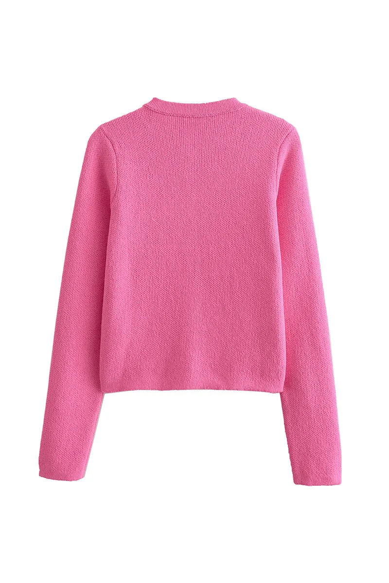 HWS1371 Classic Button-Front Knit Cardigan