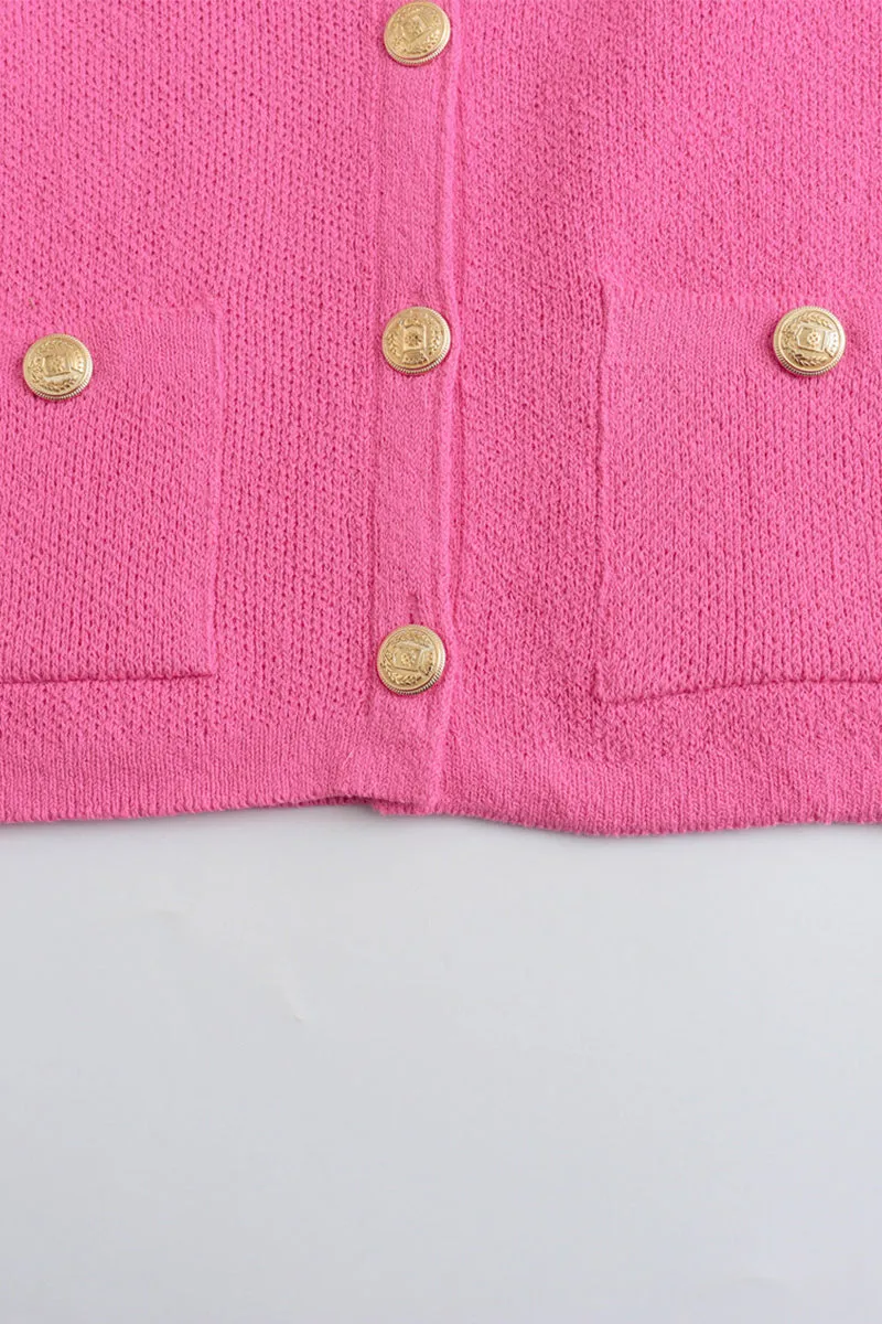 HWS1371 Classic Button-Front Knit Cardigan