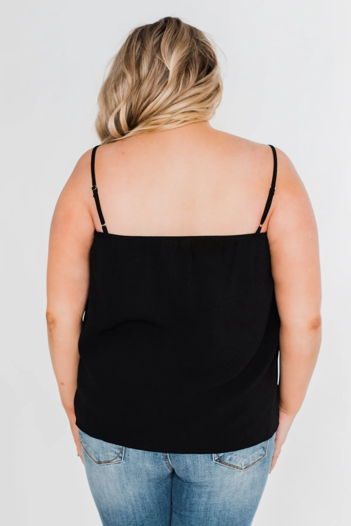 I Hold On Spaghetti Strap Tank Top- Black