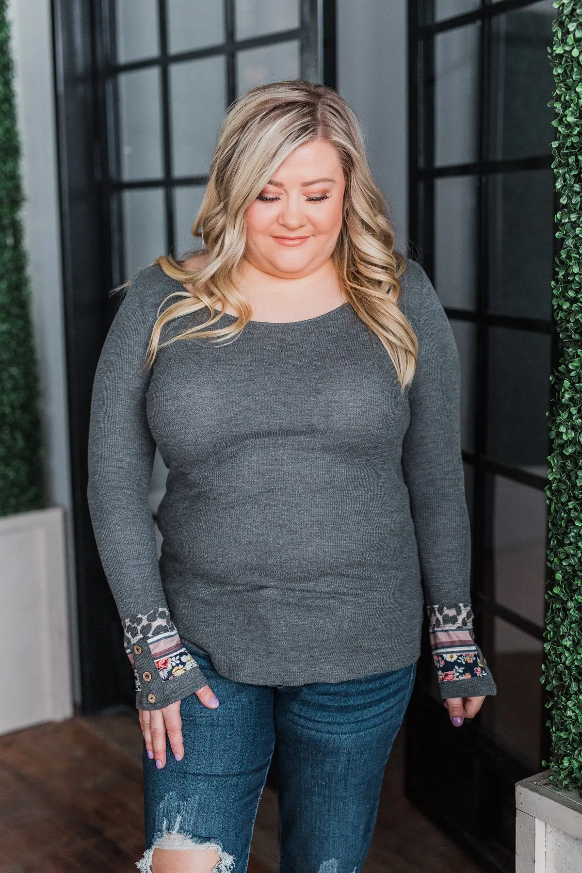 If You Wanna Thermal Top- Charcoal