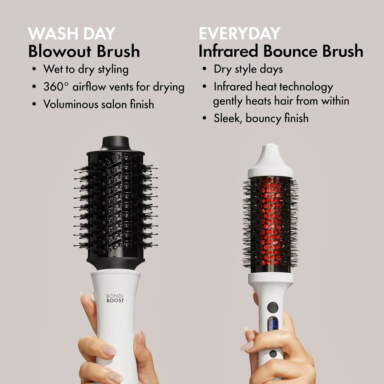 Infrared Bounce Brush, Heated Thermal round Brush