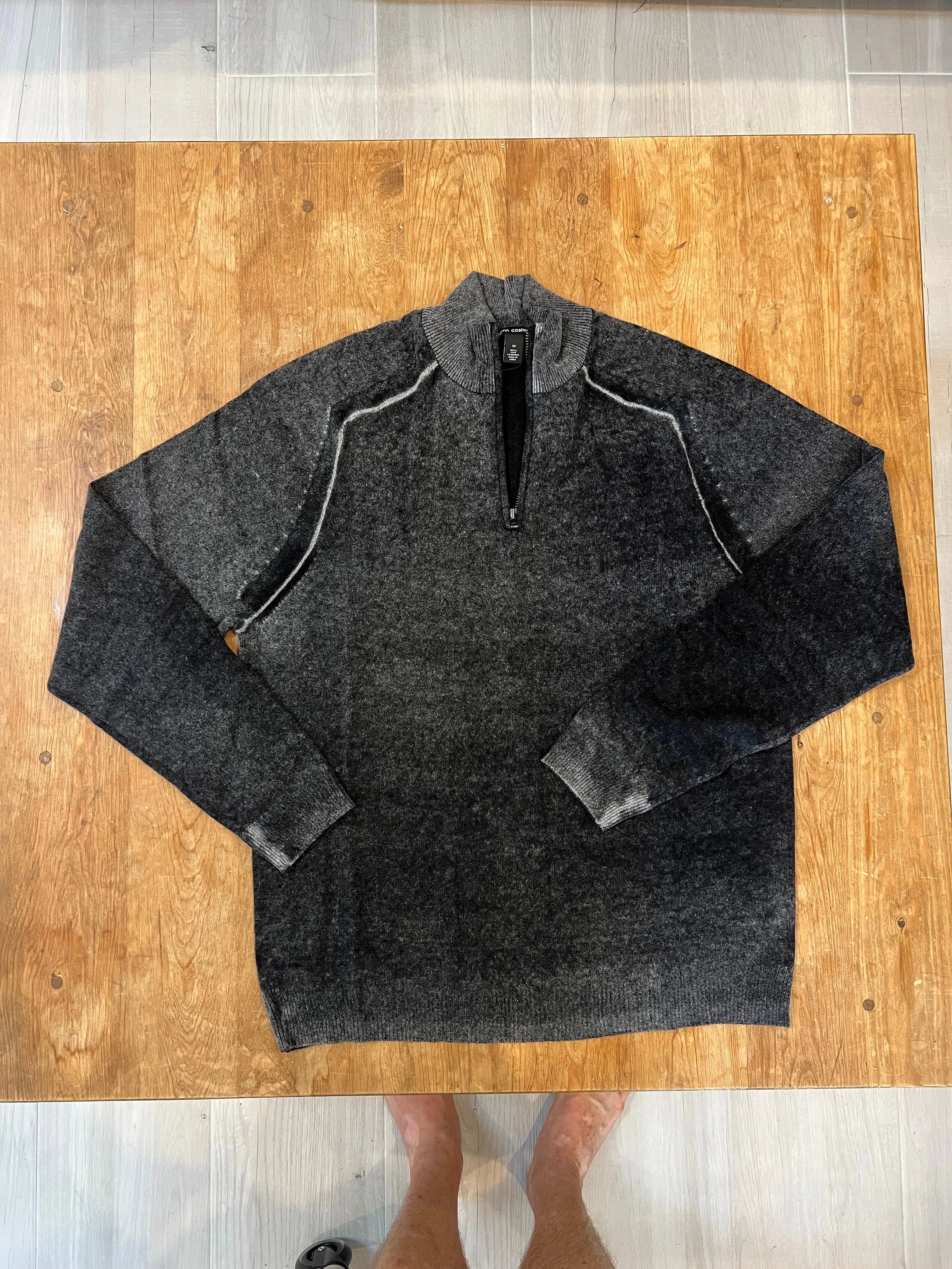 inked quarter zip pullover charcoal combo