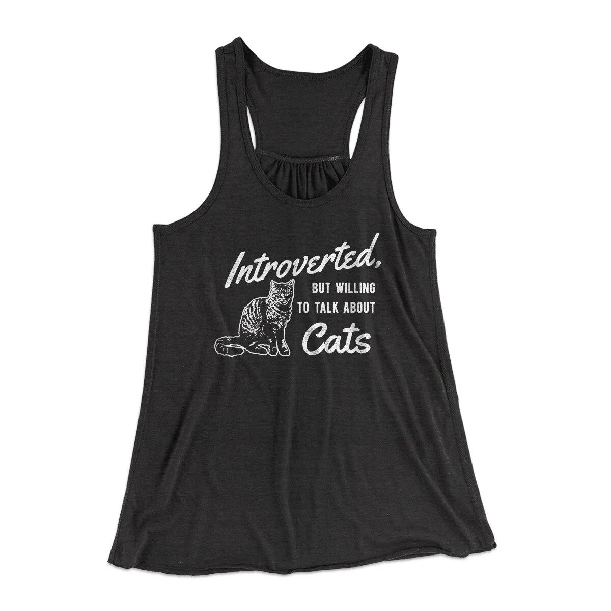 Introverted But Willing To Talk About Cats Women's Flowey Racerback Tank Top