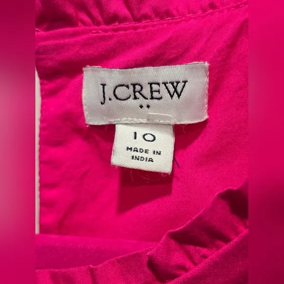 J. Crew Pink Sleeveless Tiered Cotton Poplin Dress