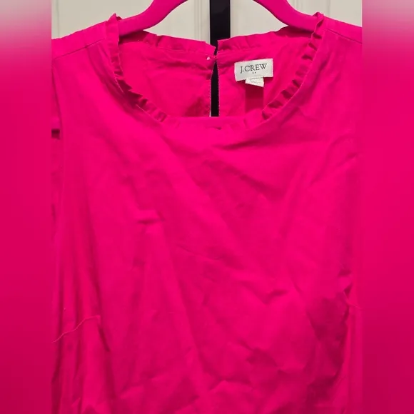 J. Crew Pink Sleeveless Tiered Cotton Poplin Dress