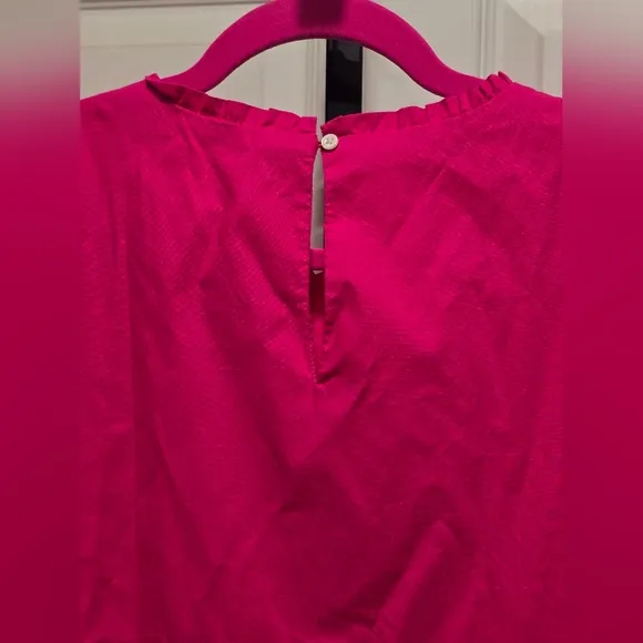 J. Crew Pink Sleeveless Tiered Cotton Poplin Dress