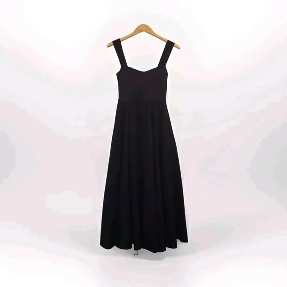 J.Crew Sweetheart Tank Dress with Poplin Skirt in Black Elegant &amp; Timeless Style