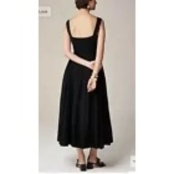 J.Crew Sweetheart Tank Dress with Poplin Skirt in Black Elegant &amp; Timeless Style