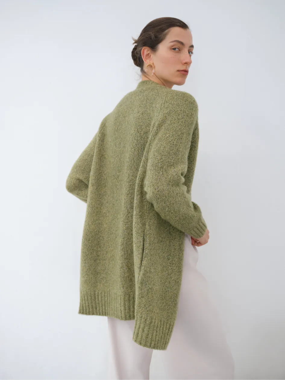 Jennifer Cashmere Midi Open Cardigan